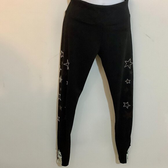Black Leggings Studded Stars Justice Sz 12. - Picture 2 of 8